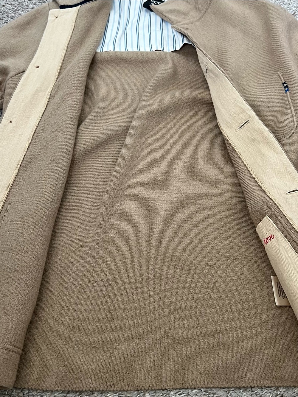 Scotch & Soda Men's Wool Blnd Light Brown Button-Up Cardigan Size Small - Picture 5 of 12